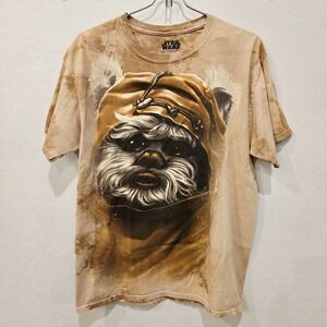 Fifth Sun Star Wars Ewoks Men's Brown Cotton T-Shirt Size Medium Short Sleeve